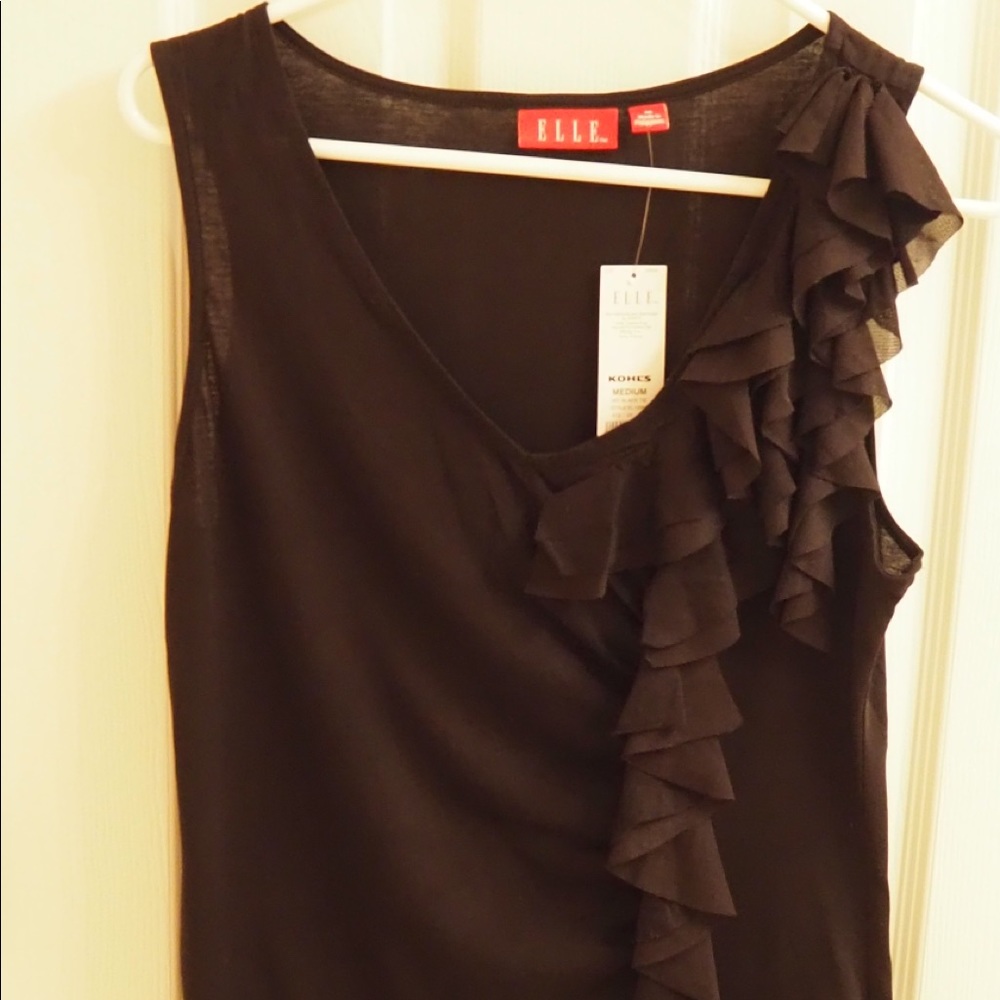 Cute black tank with sweet ruffle detail